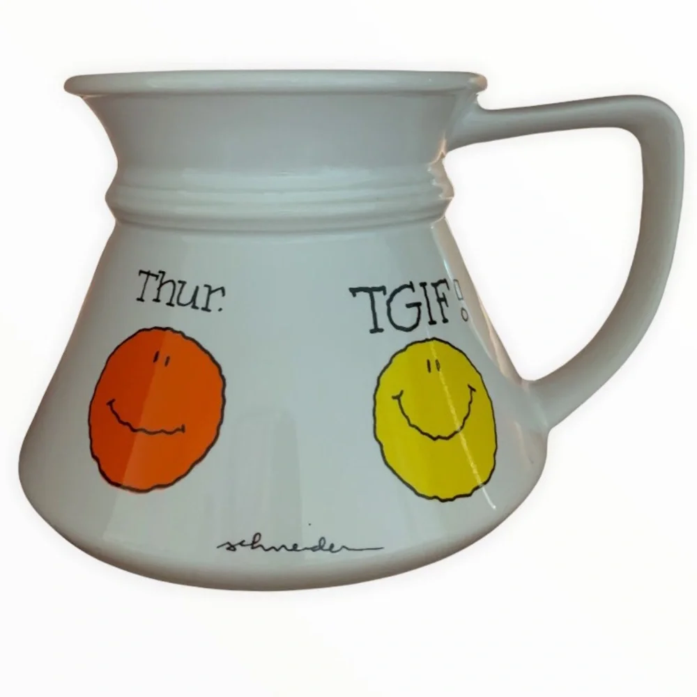 Russ Berrie Vintage Travel Mug Cup TGIF Collectible Cartoon Schneider Travel Mug